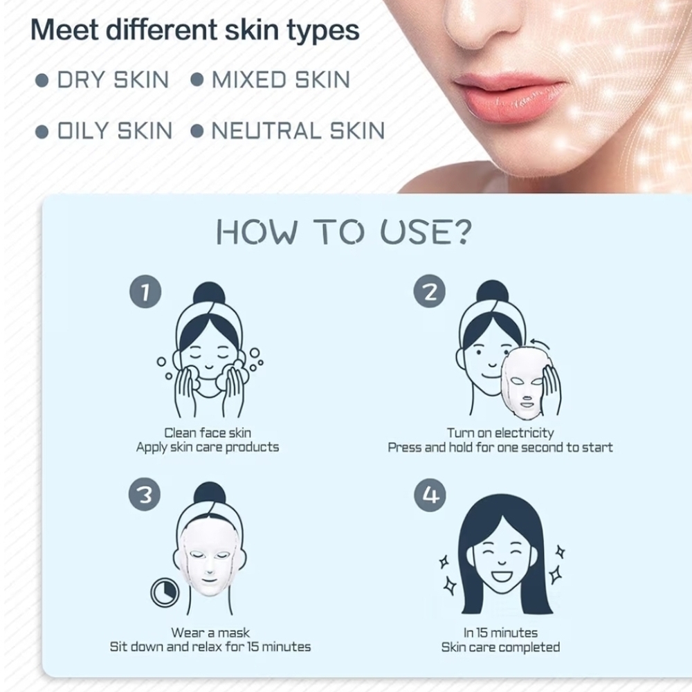 LED Light Therapy Mask with Remote - Picture 11 of 14